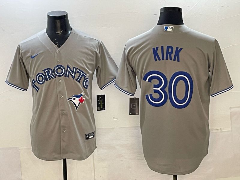 Men 2025 Nike Toronto Blue Jays #30 Kirk Grey Game MLB Jersey 01